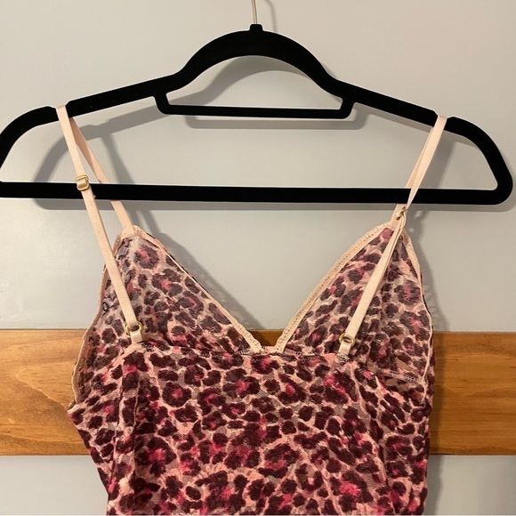 Victoria’s Secret Y2K Pink Cheetah Lace Sheer Slip Lingerie - Picture 7 of 8